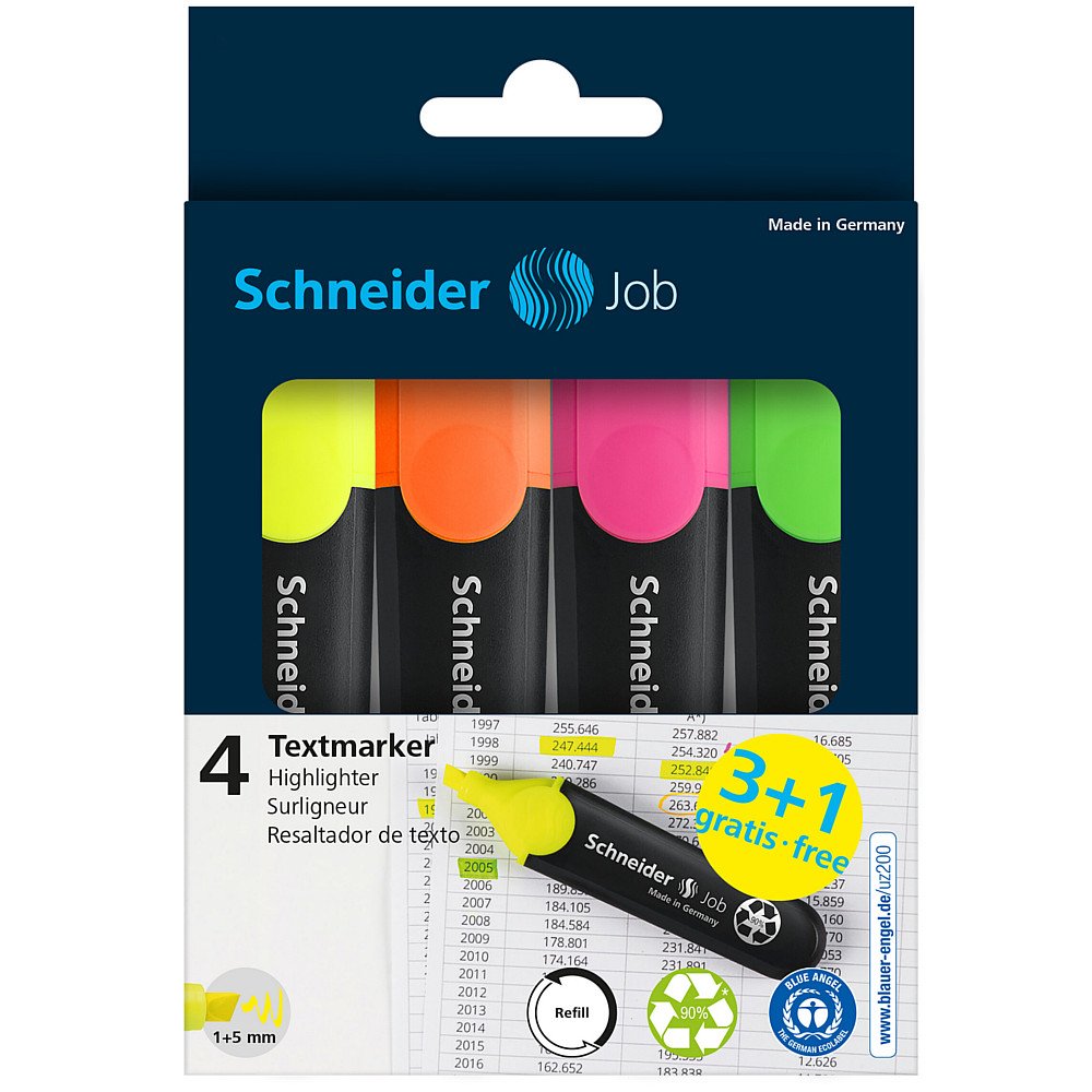 Textmarker Schneider Job 4 Packung