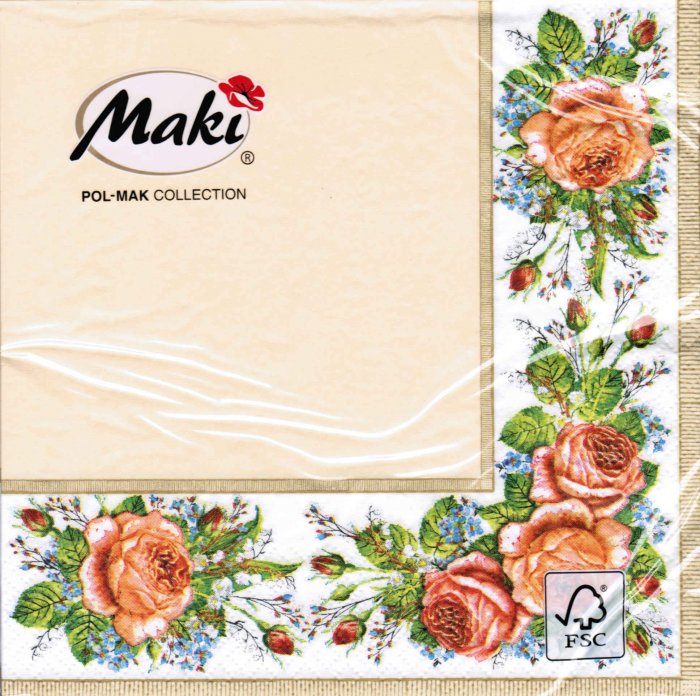 Servietten Maki Vintage Roses Cream