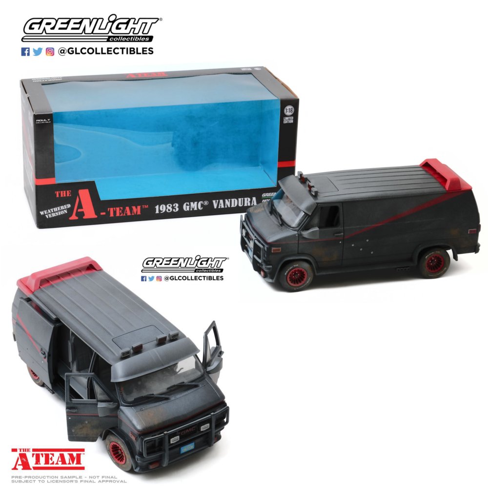Greenlight Chevy GMC A-Team Van 1:18 Dirty Version Weathered