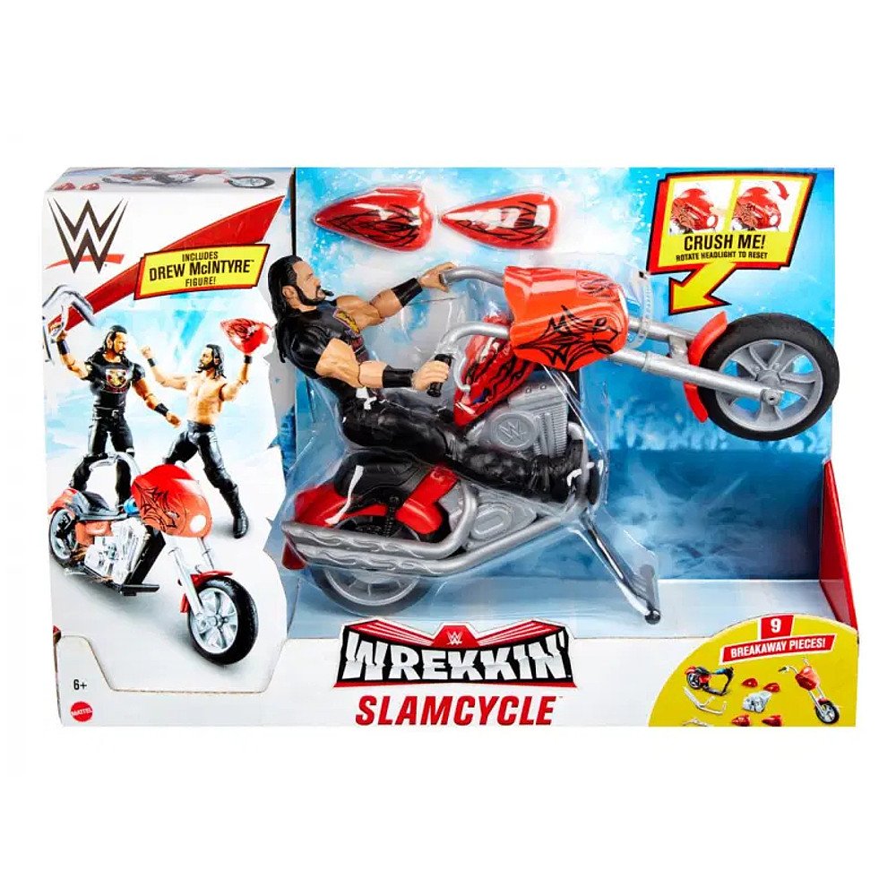 WWE Mattel Wrekkin Basic Drew Mc Intyre mit Slam Cycle Motorrad
