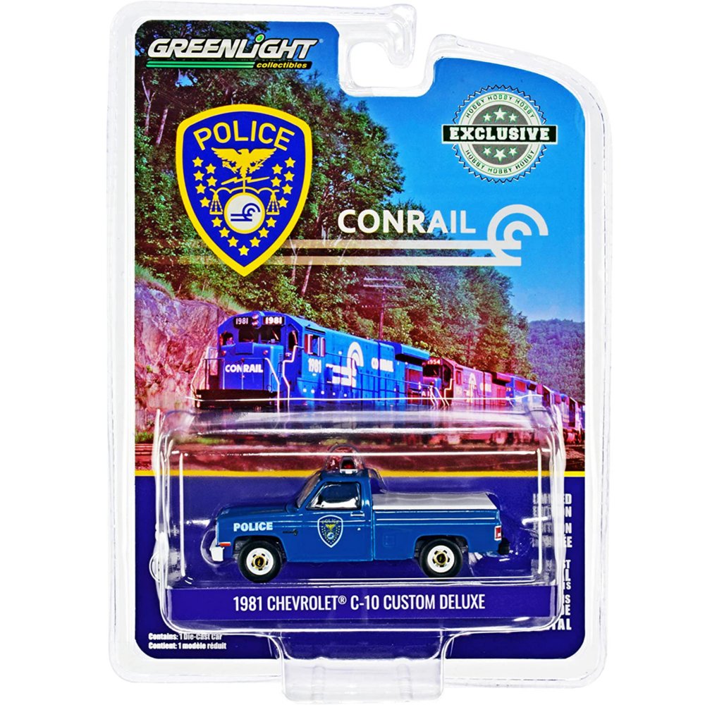 Greenlight 1981 Chevrolet C-10 Custom Deluxe Conrail Consolidated Rail Corporation Police 1:64