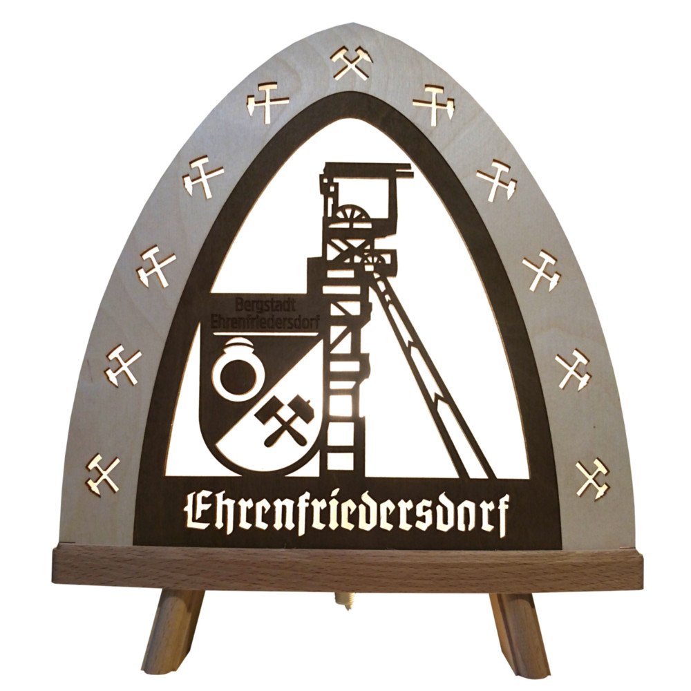 Standleuchte LED Bergstadt Ehrenfriedersdorf mit Förderturm