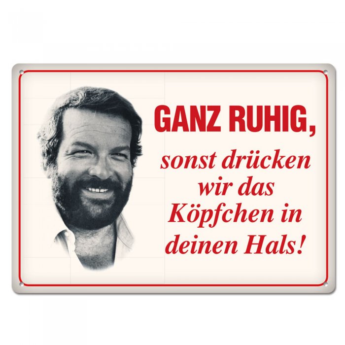 Blechpostkarte Bud Spencer - Ganz Ruhig