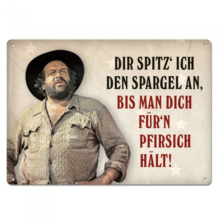 Blechpostkarte Bud Spencer - Spargel