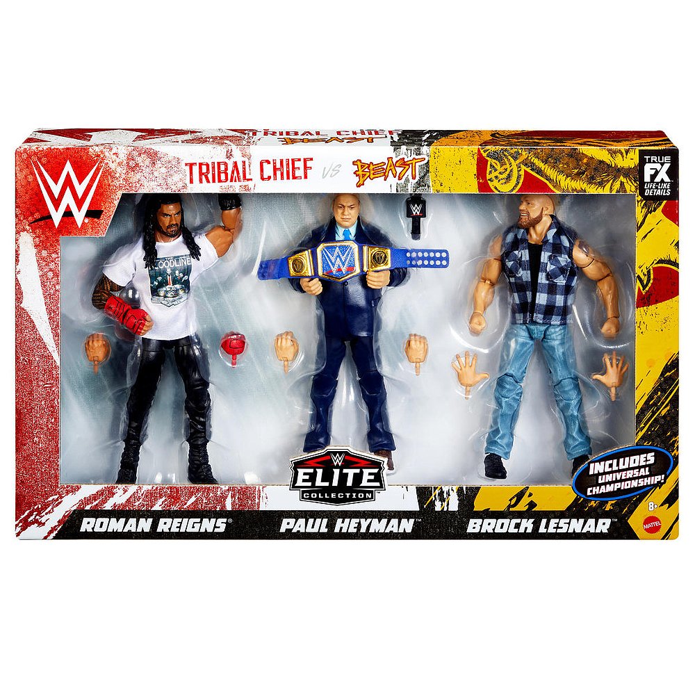 WWE Mattel Elite Amazon Exclusive Brock Lesnar - Paul Heyman - Roman Reigns