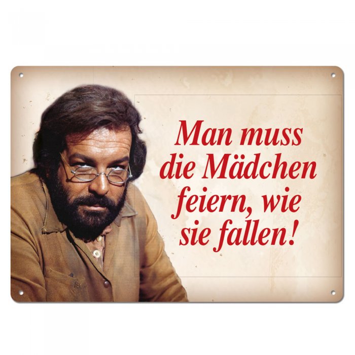 Blechpostkarte Bud Spencer - Mädchen