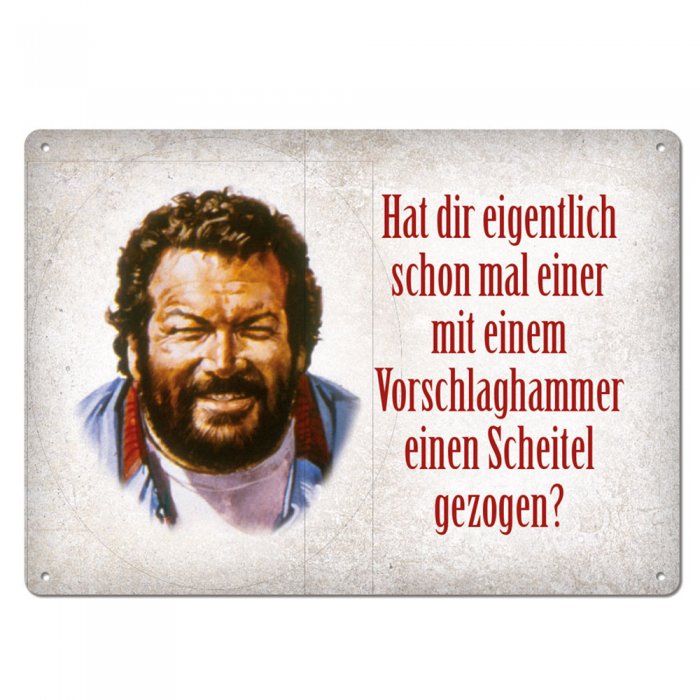 Blechpostkarte Bud Spencer - Vorschlaghammer