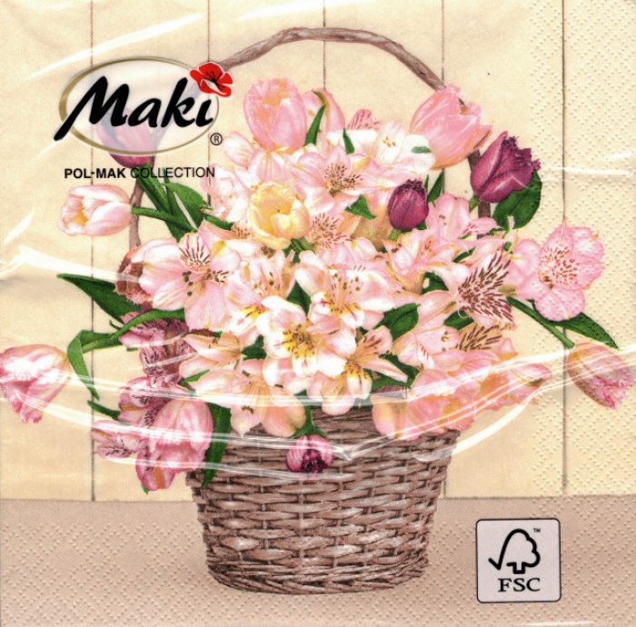 Servietten Maki Pastel Flowers Basket