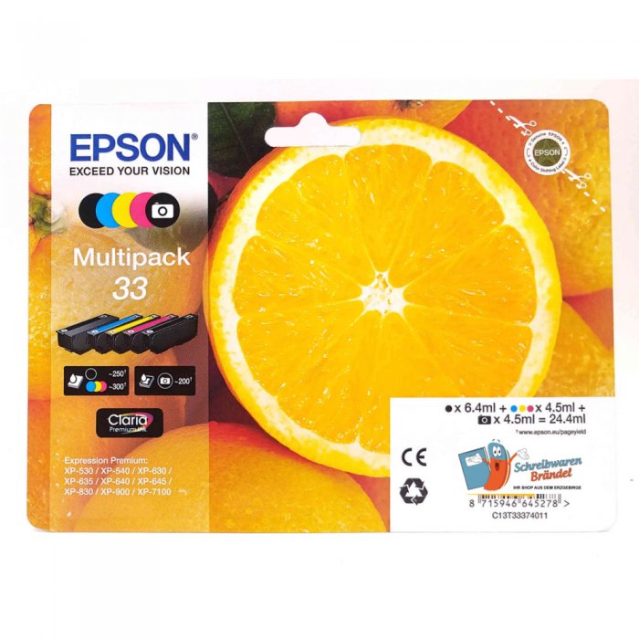 Druckerpatronen Epson T 33 Multipack BK/C/M/Y/PBK