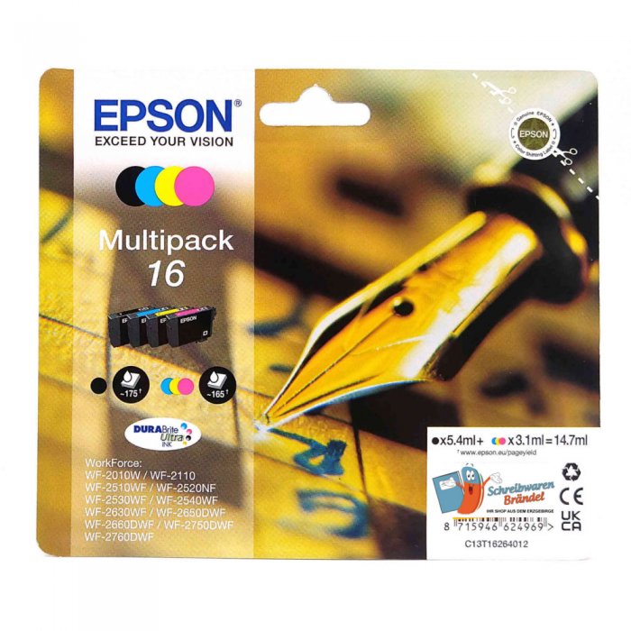 Druckerpatronen Epson T 16 Multipack BK/C/M/Y