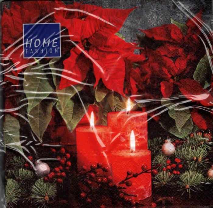 Servietten Home Fashion Candlelight Poinsettia