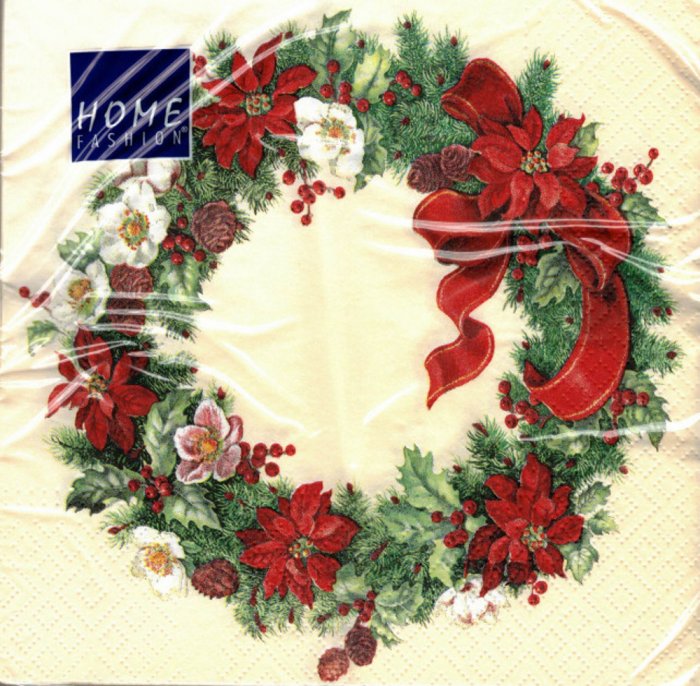 Servietten Home Fashion Christmas Wreath