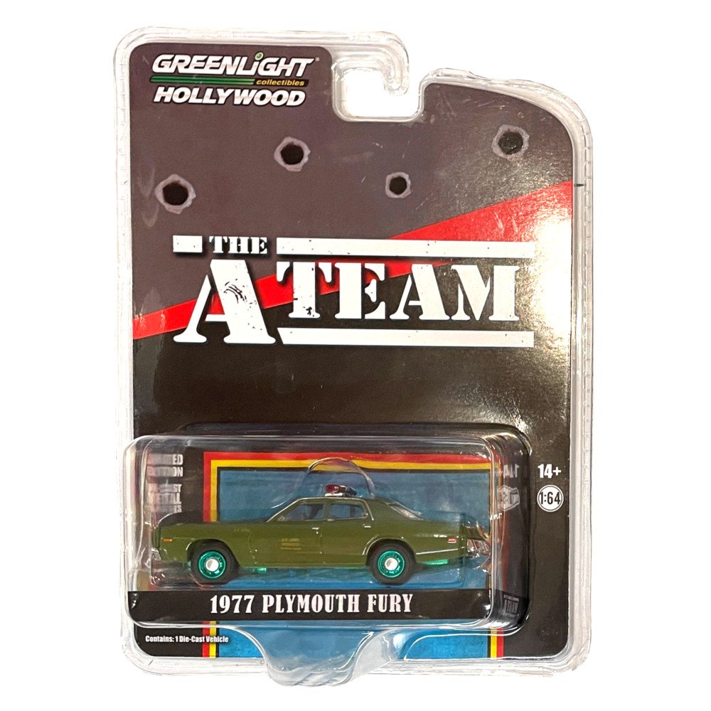 Greenlight A-Team 1977 Plymouth Fury US Army Police Colonel Decker 1:64 - Green Machine