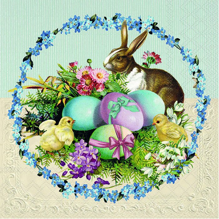 Servietten Ambiente Easter Egg Wreath