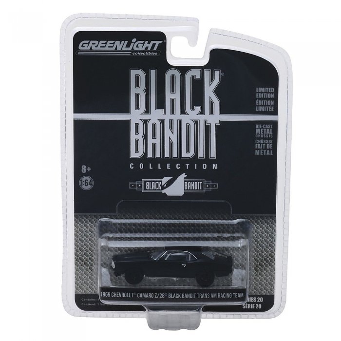 Greenlight Black Bandit Serie 20 1963 Chevrolet Camaro Z28 - 1:64