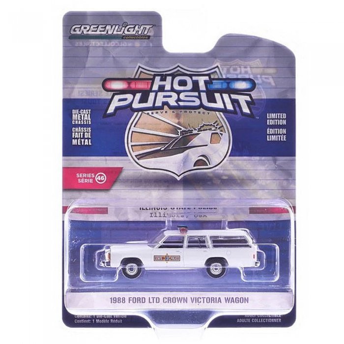 Greenlight Hot Pursuit Serie 46 1988 Ford LTD Crown Victoria Wagon Illinois State Police 1:64