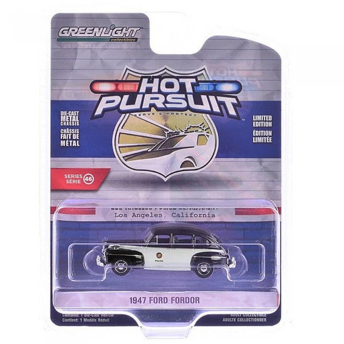Greenlight Hot Pursuit Serie 46 1947 Ford Fordor Los Angeles Police Department 1:64