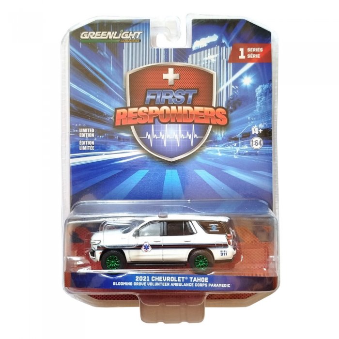 Greenlight First Responders 2021 Chevrolet Tahoe Blooming Grove Volunteer Ambulance Corps Paramedic Washingtonville New York 1:64 - Green Machine