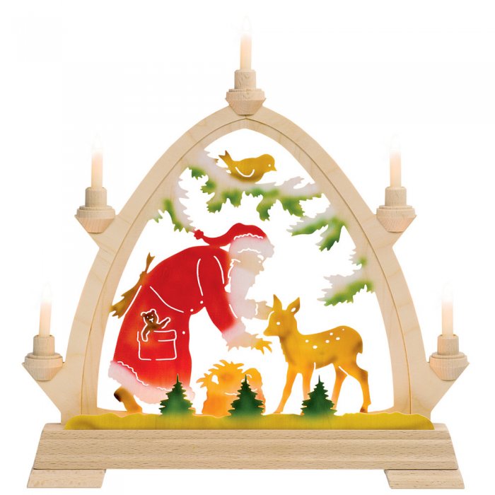 Gotischer Bogen Weihnachtsmann mit Reh