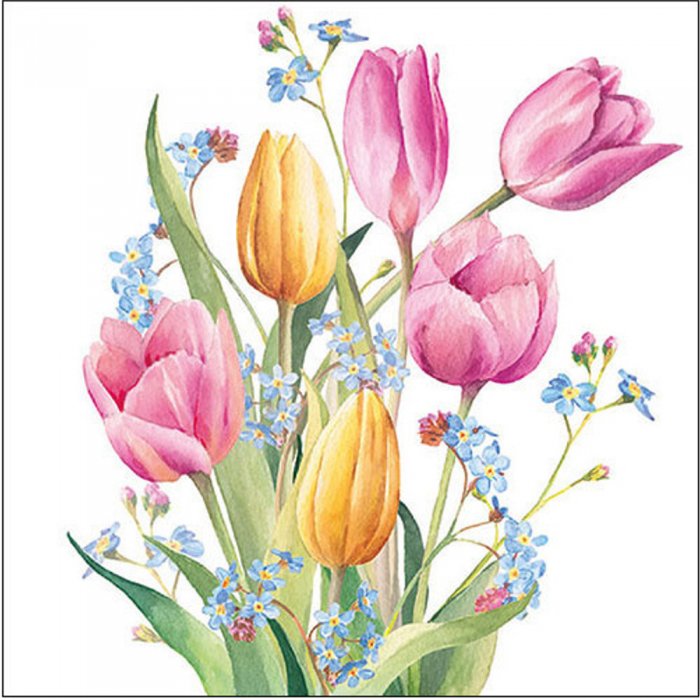 Servietten Ambiente Tulips Bouquet