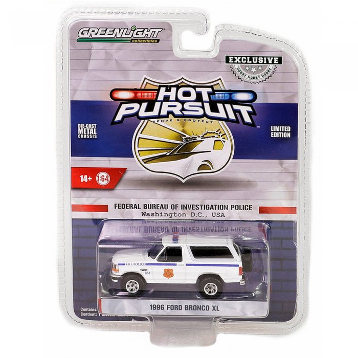 Greenlight Hot Pursuit FBI Serie 1996 Ford Bronco XL 1:64