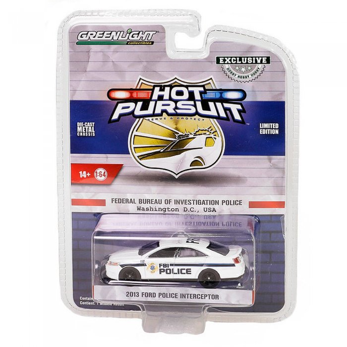 Greenlight Hot Pursuit FBI Serie 2013 Ford Police Interceptor 1:64