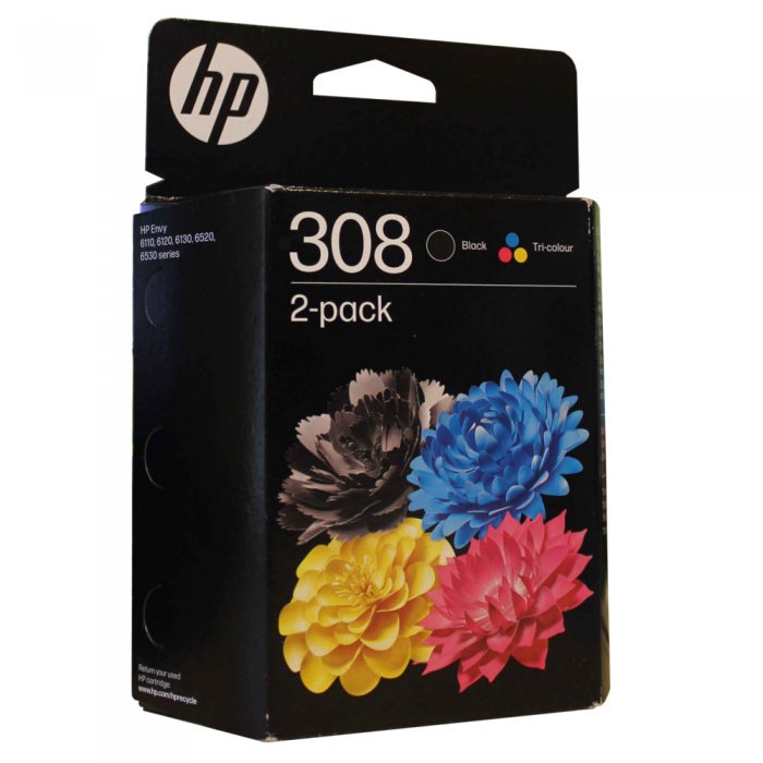 Druckerpatrone HP 308 Multipack Bunt/Schwarz