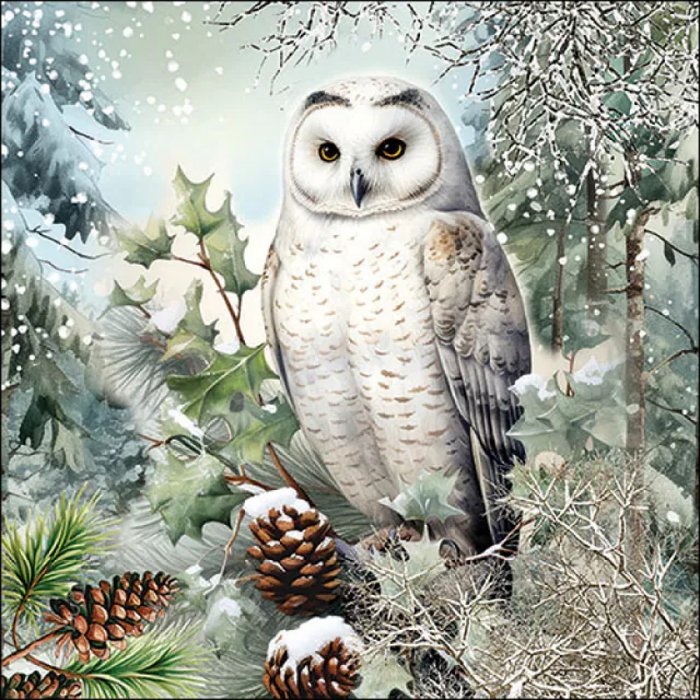 Servietten Ambiente Snowy Owl
