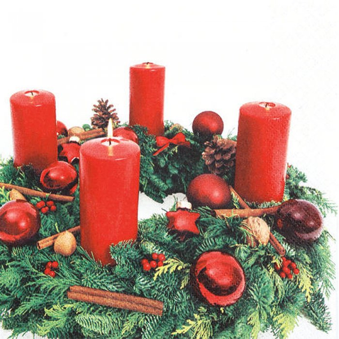 Servietten Home Fashion Advent Wreath