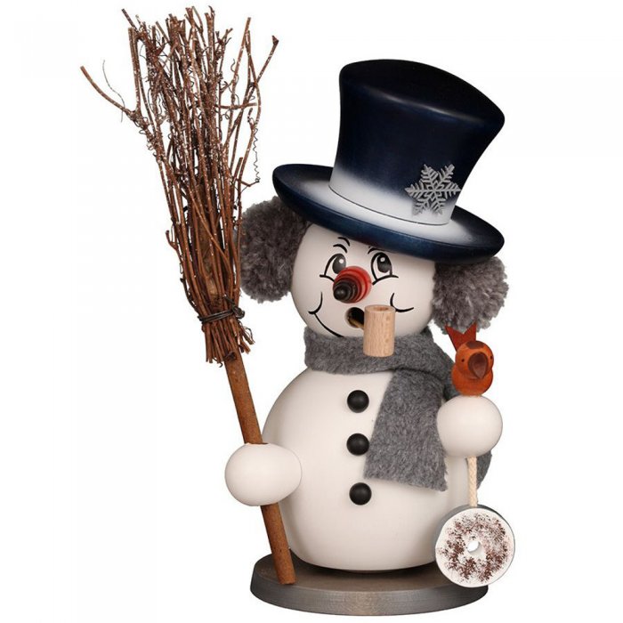 Räuchermann Schneemann Grau