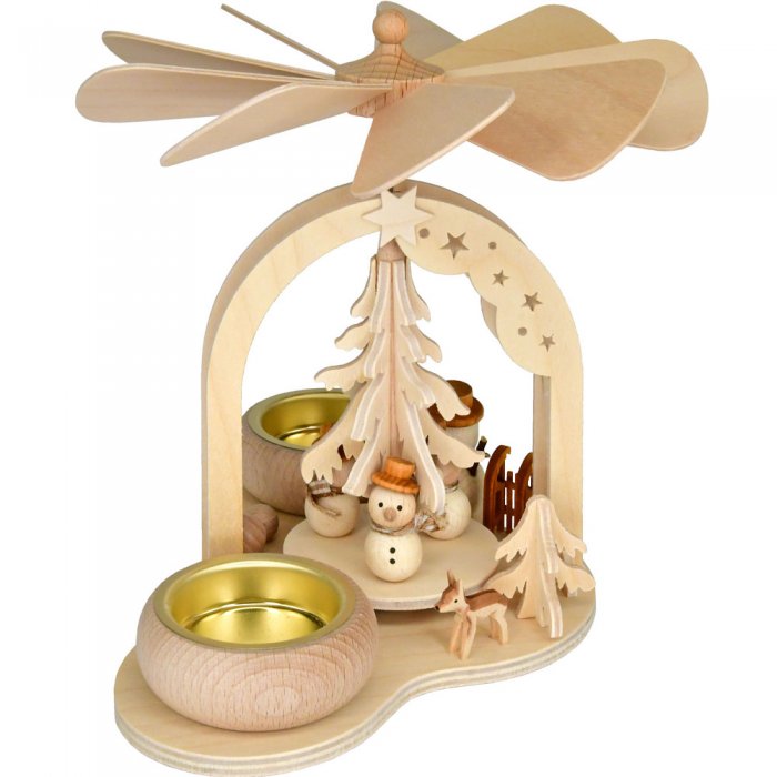 Teelicht Minipyramide Schneemänner