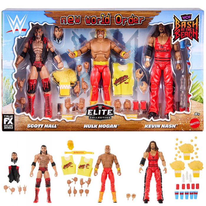 WWE Mattel Elite Exclusive nWo Bash at the Beach Hogan Hall Nash 3-Pack
