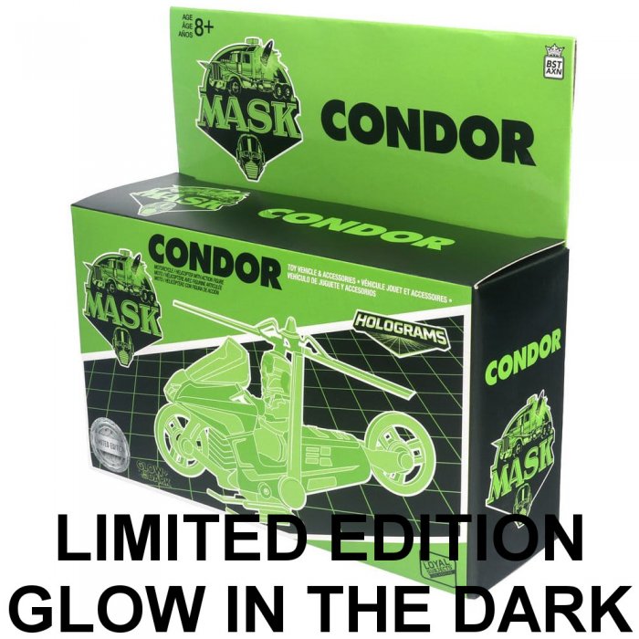 M.A.S.K. Actionfigur mit Fahrzeug Vehicle Condor - Glow in the Dark
